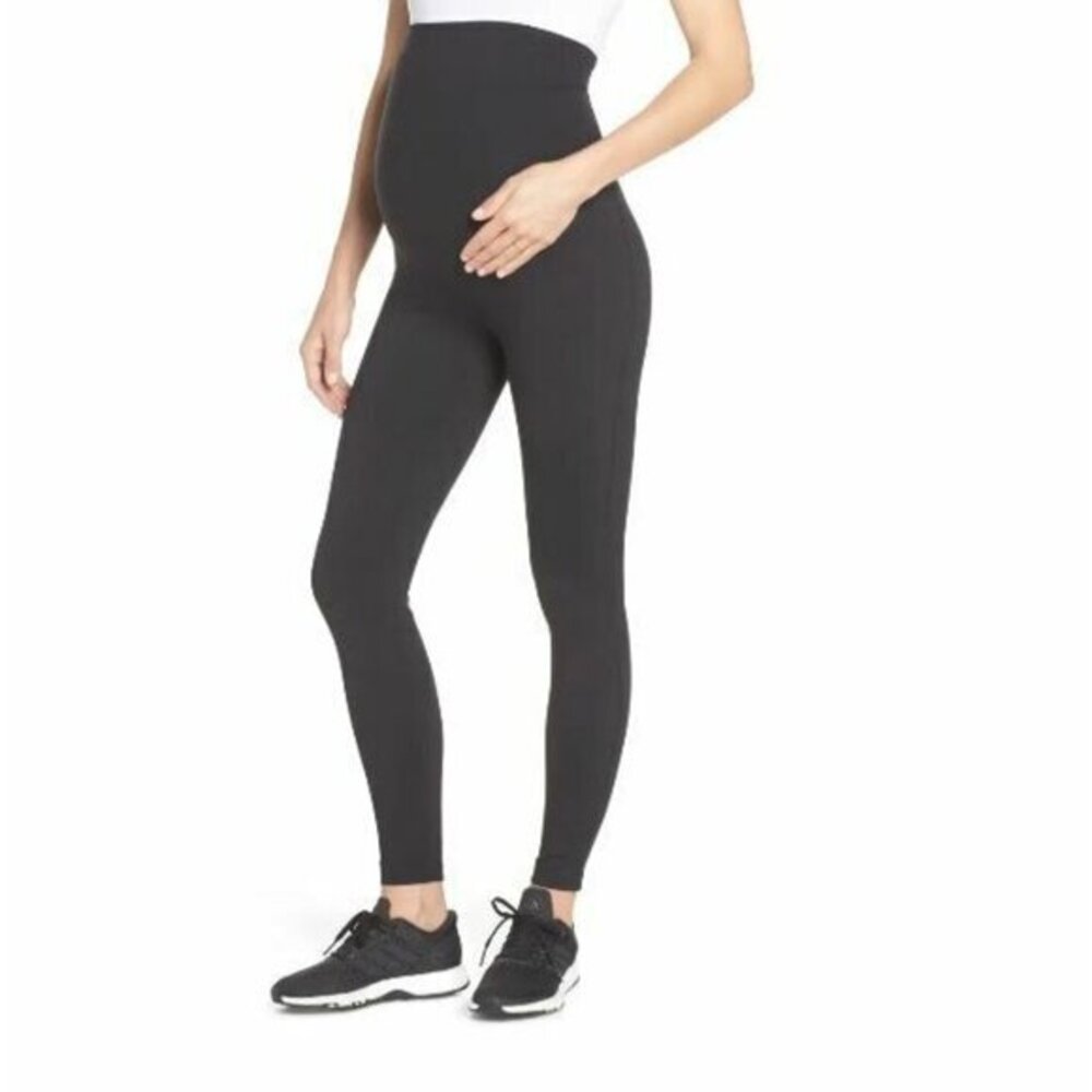 Zella Mamasana Maternity Leggings Black Stretch Yoga Gym Pants SZ S New